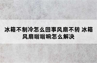 冰箱不制冷怎么回事风扇不转 冰箱风扇嗡嗡响怎么解决